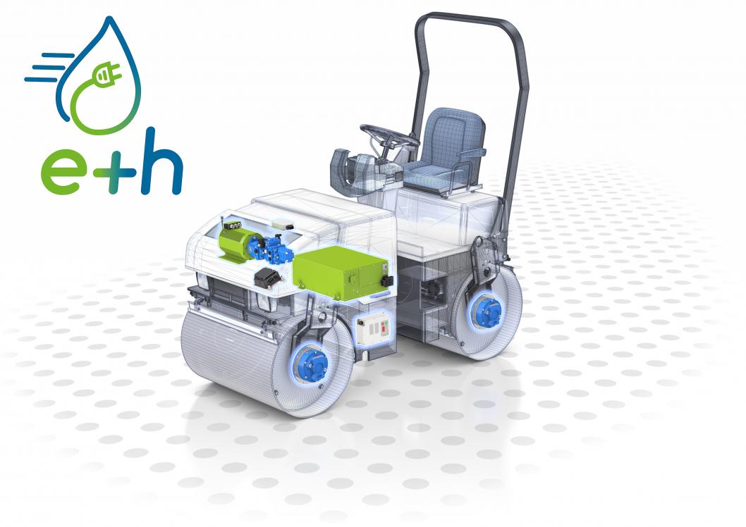 e+h roller compactor «Drum-e» with single e-motor solution
